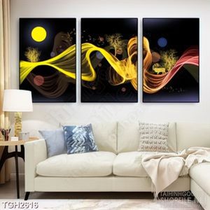 Tranh ghép in canvas chú hươu lẻ loi trong khu rừng lá vàng