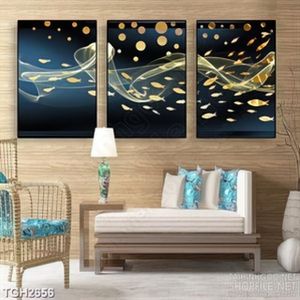 Tranh ghép in canvas những chú cá heo bơi tung tăng bên trăng