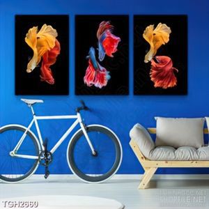Tranh ghép trang trí chú cá sim betta xinh đẹp trong hồ nước