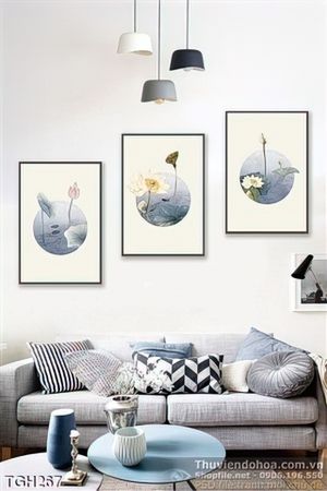 Tranh ghép hoa sen ấn tượng uv