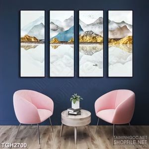 Tranh ghép trang trí làn sương mù bao phủ những ngọn núi cao