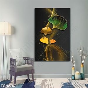 Tranh ghép những chiếc lá óng ánh vàng trong màn đêm in 3d