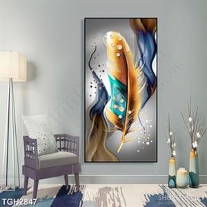 Tranh ghép những viên ngọc trai trên chiếc lông vũ in 3d