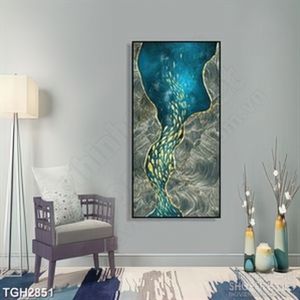 Tranh ghép decor đại dương manh mông và đàn cá nhìn từ xa
