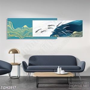 Tranh ghép decor đàn cá voi nối đuôi nhau trong lòng biển