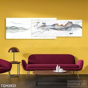 Tranh ghép decor những dãi màu xanh lơ lững trên sông