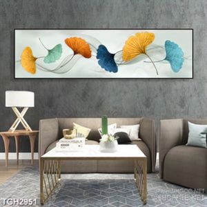 Tranh ghép nghệ thuật chiếc lá nhiều màu sắc bay trong gió