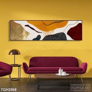 Tranh ghép in canvas khối màu giản đơn tạo nên sông núi
