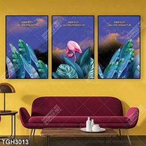 Tranh ghép hồng hạc in canvas đẹp