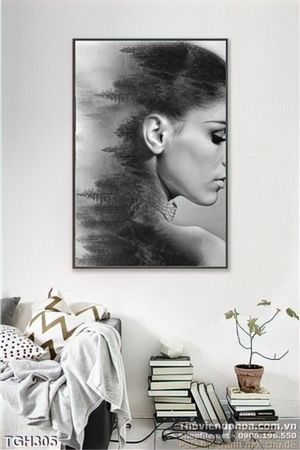 Tranh ghép cô gái nghệ thuật ấn tượng