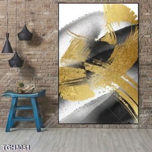 Tranh ghép trừu tượng in canvas