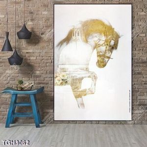 Tranh ghép ngựa và đền cổ
