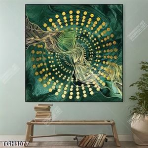 Tranh ghép họa tiết tròn gold