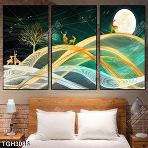 Tranh ghép núi và hươu nghệ thuật