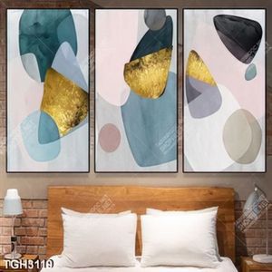 Tranh ghép họa tiết trừu tượng in kính
