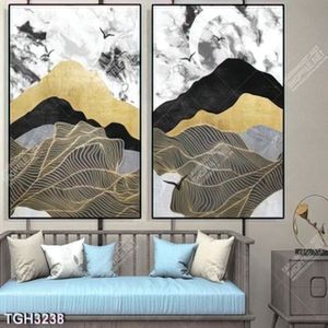 Tranh ghép nghệ thuật núi và chim