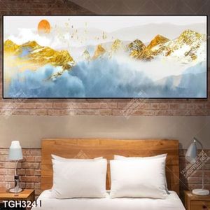 Tranh ghép núi vàng và mặt trời
