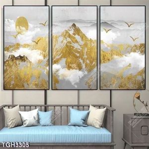 Tranh ghép núi chất liệu gold