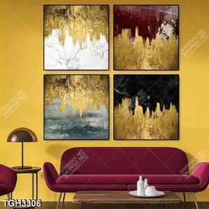 Tranh ghép 4 tấm vuông trừu tượng