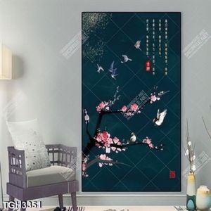 Tranh hoa đào và chim