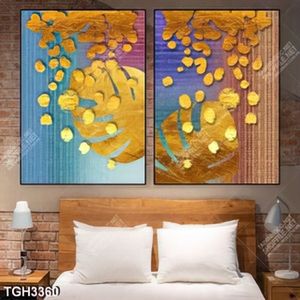Tranh ghép lá chất liệu gold