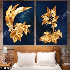 Tranh ghép lá chất liệu vàng