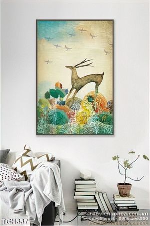 Tranh ghép vẽ con nai 3d