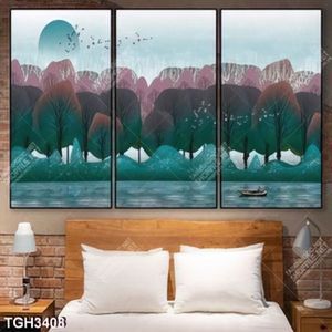 Tranh ghép nghệ thuật rừng và sông