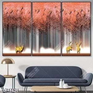 Tranh ghép nghệ thuật cây và hươu
