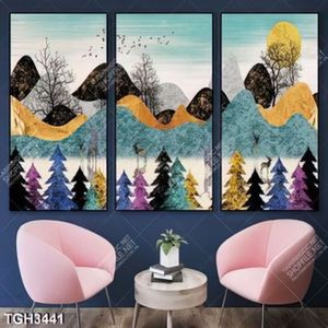 Tranh ghép rừng cây và hươu