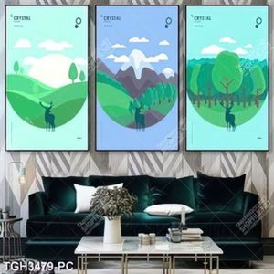 Tranh ghép hươu và rừng xanh