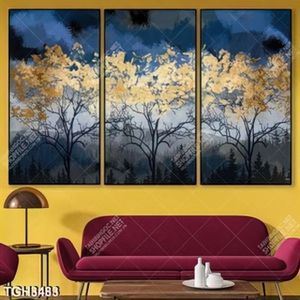 Tranh ghép sơn dầu cây trong rừng