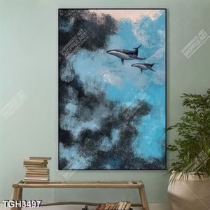 Tranh ghép sơn dầu cá voi