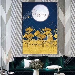 Tranh khổ dọc rừng cây gold