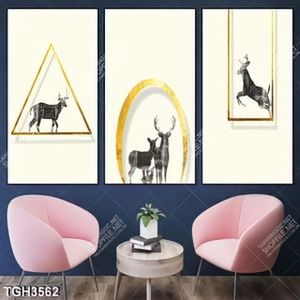 Tranh ghép 3 tấm hươu