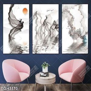Tranh ghép hươu và  dòng sông