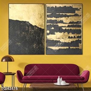 Tranh ghép 2 tấm sơn gold