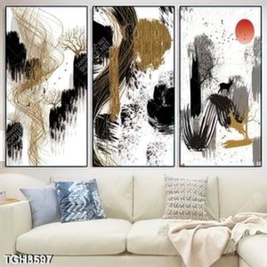 Tranh ghép 3 tấm trừu tượng