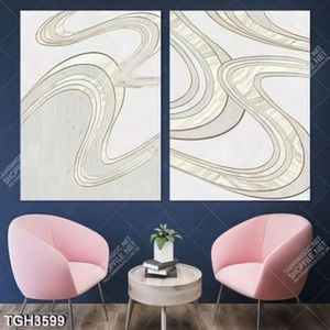 Tranh ghép 2 tấm đường lượn sóng