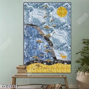 Tranh ghép đàn chim và mặt trăng