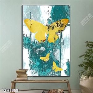 Tranh ghép sơn dầu cánh bướm in kính đẹp