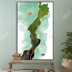 Tranh ghép đàn chim và thuyền