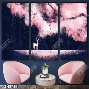 Tranh ghép hươu và cây