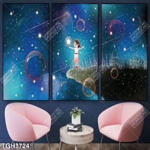 Tranh ghép 3 tấm bé và bong bóng