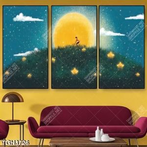 Tranh ghép mặt trăng và cậu bé lái xe