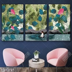 Tranh ghép bé và cây nghệ thuật