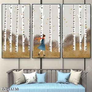 Tranh ghép bé và rừng cây