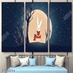 Tranh ghép chú thỏ và mặt trăng