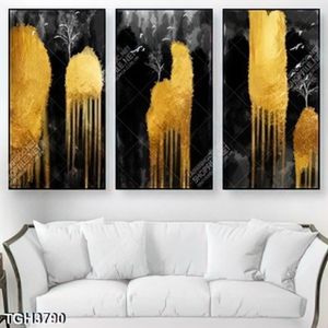 Tranh ghép vệt màu gold