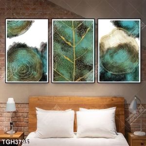 Tranh ghép vân gỗ và cây